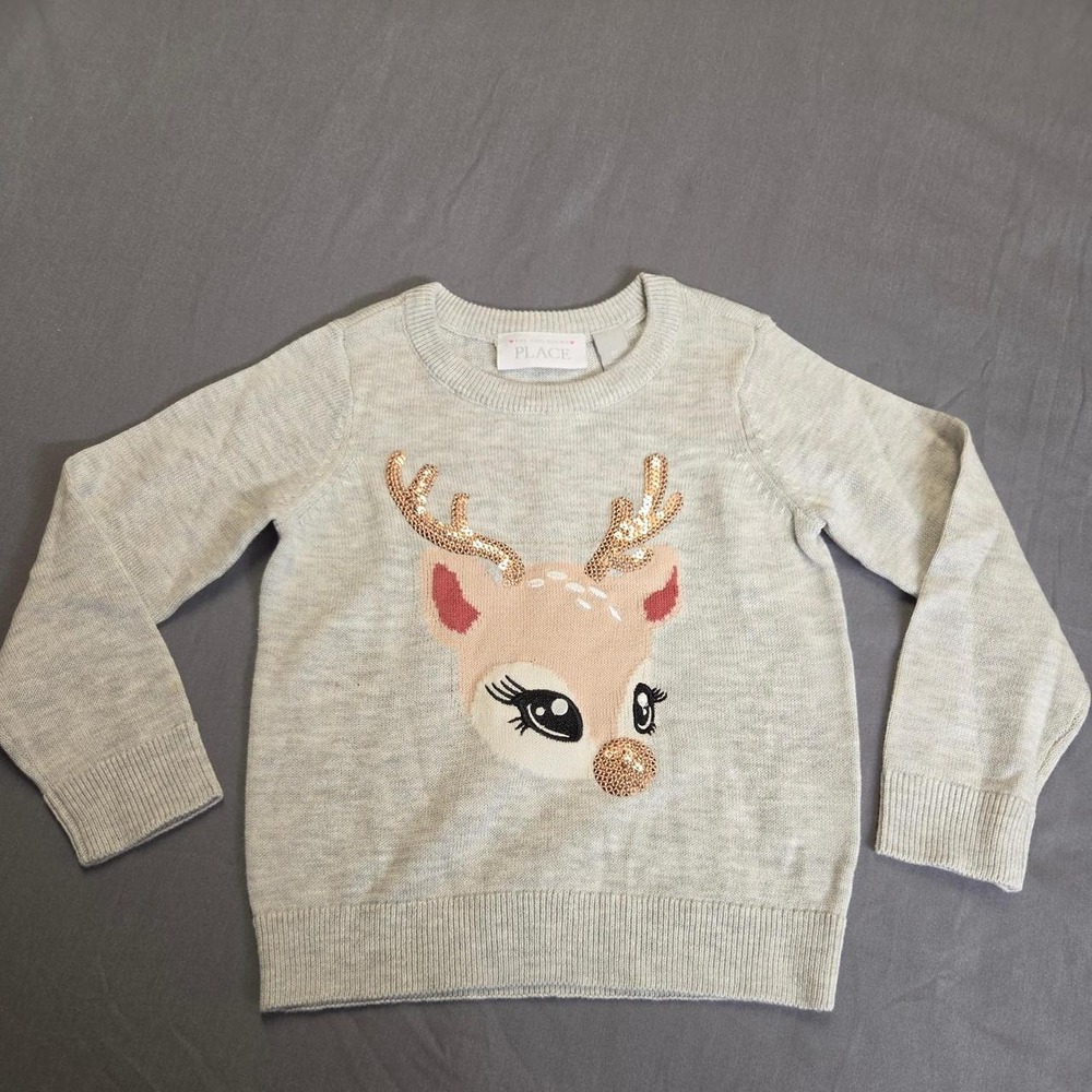 Sequin Reindeer Christmas Sweater
